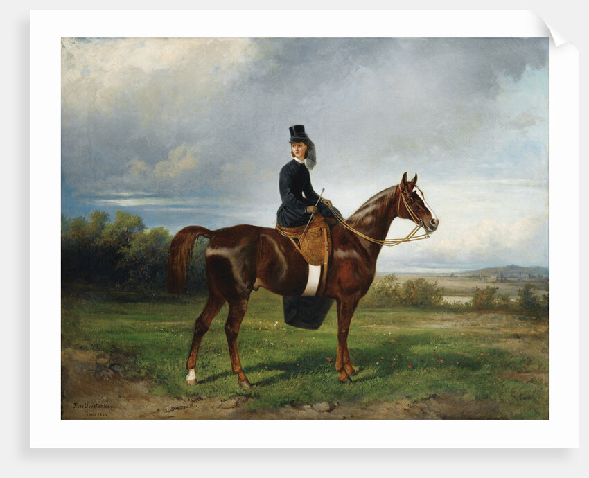 Equestrian Portrait of Seymourina Poirson, née Cuthbertson, 1863 by Nikolai Yegorovich Sverchkov