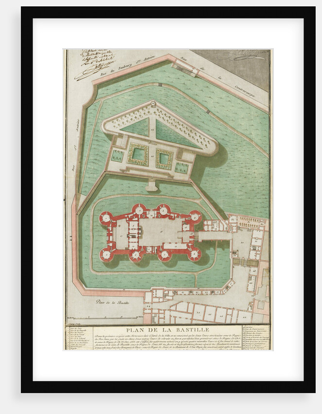 Plan de la Bastille, 1792 by Pierre-François Palloy