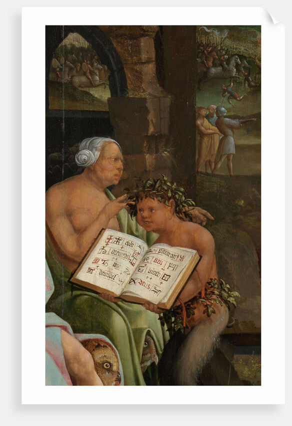 Saul and the Witch of Endor. Detail: Grimoire, 1526 by Jacob Cornelisz van Oostsanen