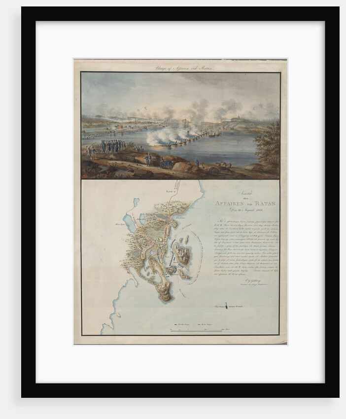 View and Map of the Affair at Ratan, on August 20, 1809, 1809 by Carl Gustaf Gillberg