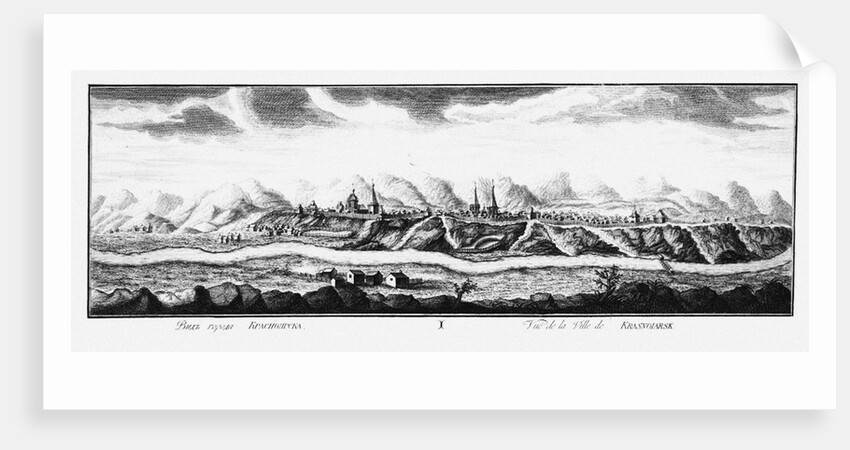 View of Krasnoyarsk, ca 1735 by Johann Wilhelm Lürsenius