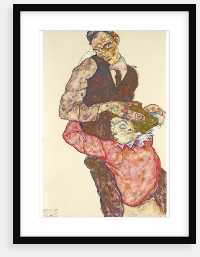 Two lovers (Self Portrait With Wally), 1914-1915 by Egon Schiele