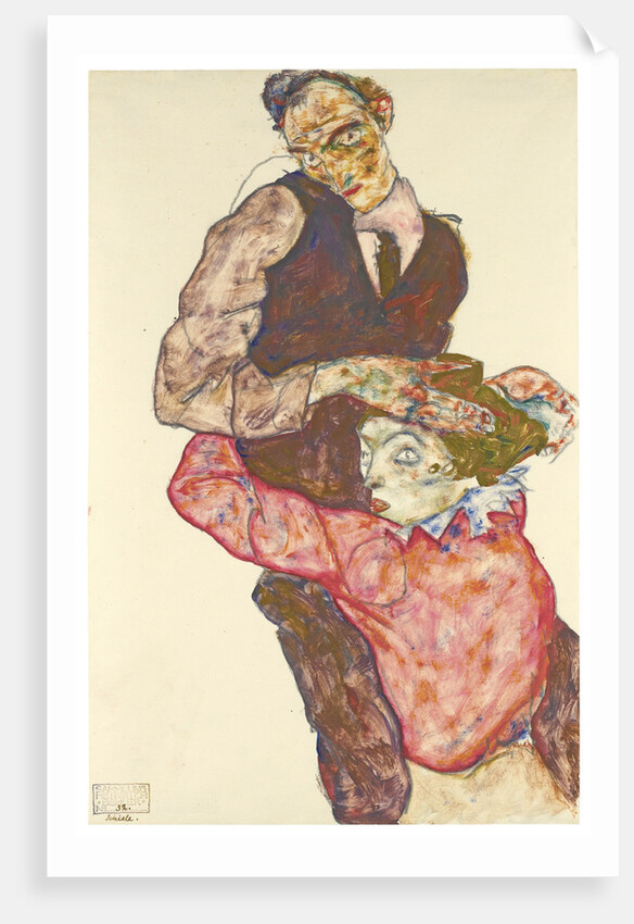 Two lovers (Self Portrait With Wally), 1914-1915 by Egon Schiele