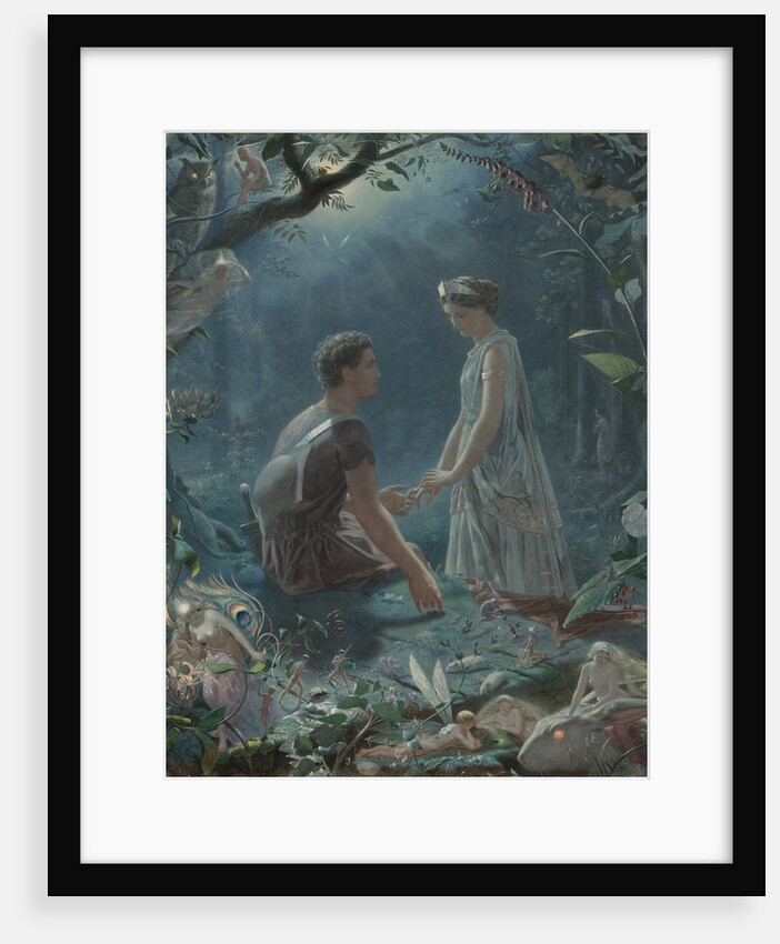 Hermia and Lysander. A Midsummer Nights Dream, 1870 by John Simmons