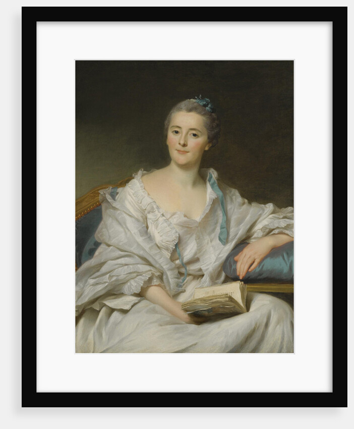 Portrait of Marie-Françoise Julie Constance Filleul, Marquise de Marigny with a book by Alexander Roslin