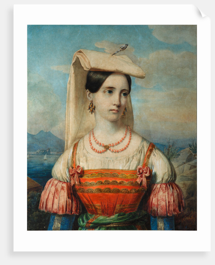 Portrait of Sophia Michailovna Sollogub, 1840s by Pimen Nikitich Orlov