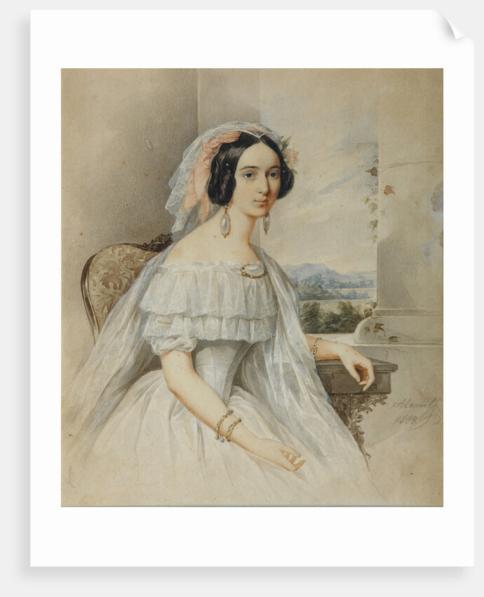 Portrait of Alexandra Smirnova-Rosset, 1844 by Nikolai Mikhailovich Alexeyev