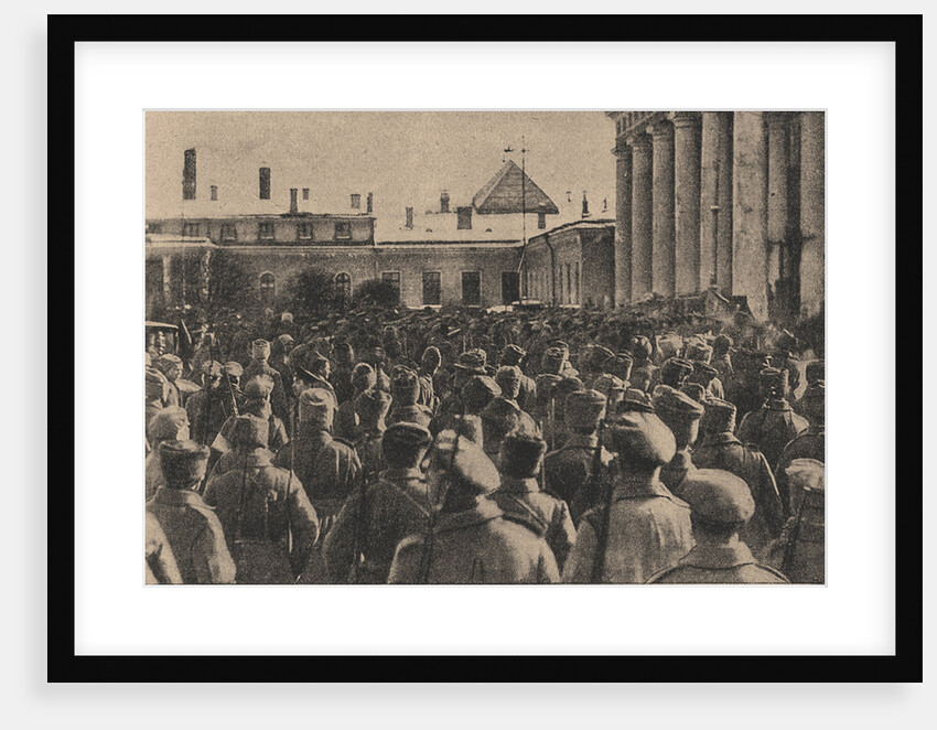 Manifestation of revolutionary troops in front of the State Duma during the February Revolution, 191 by Yakov Vladimirovich Steinberg