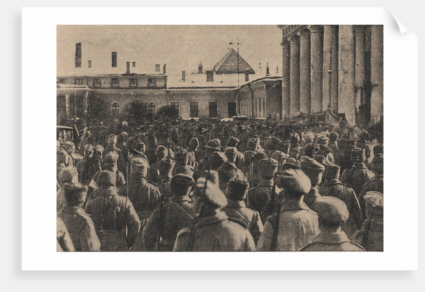 Manifestation of revolutionary troops in front of the State Duma during the February Revolution, 191 by Yakov Vladimirovich Steinberg