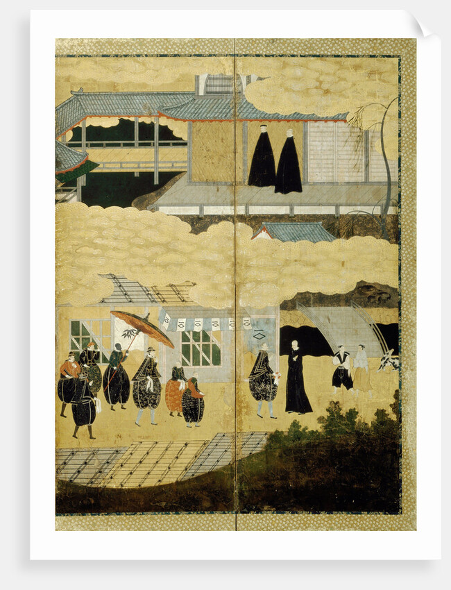 Arrival of a Portuguese ship. Nanban screen. Detail: Japanese Christians, ca. 1600 by Anonymous