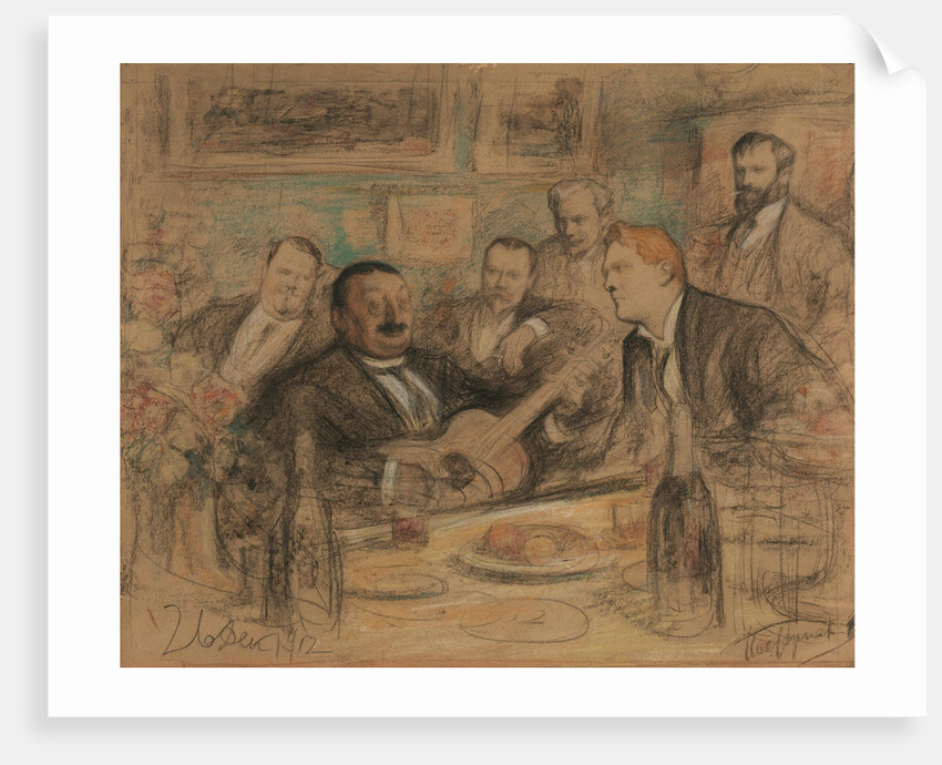 Konstantin Korovins name day party, 1912 by Leonid Osipovich Pasternak