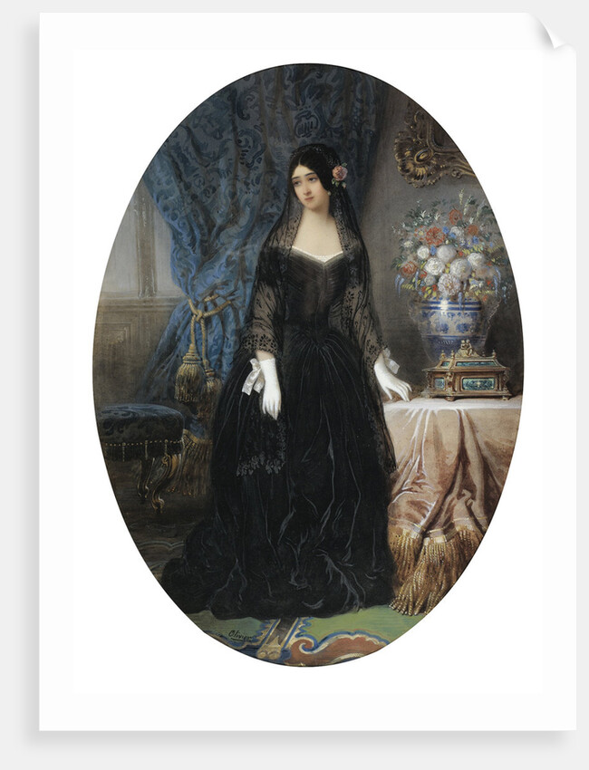 Portrait of Marie Duplessis, La Dame aux Camélias, c. 1840 by Jean-Charles Olivier