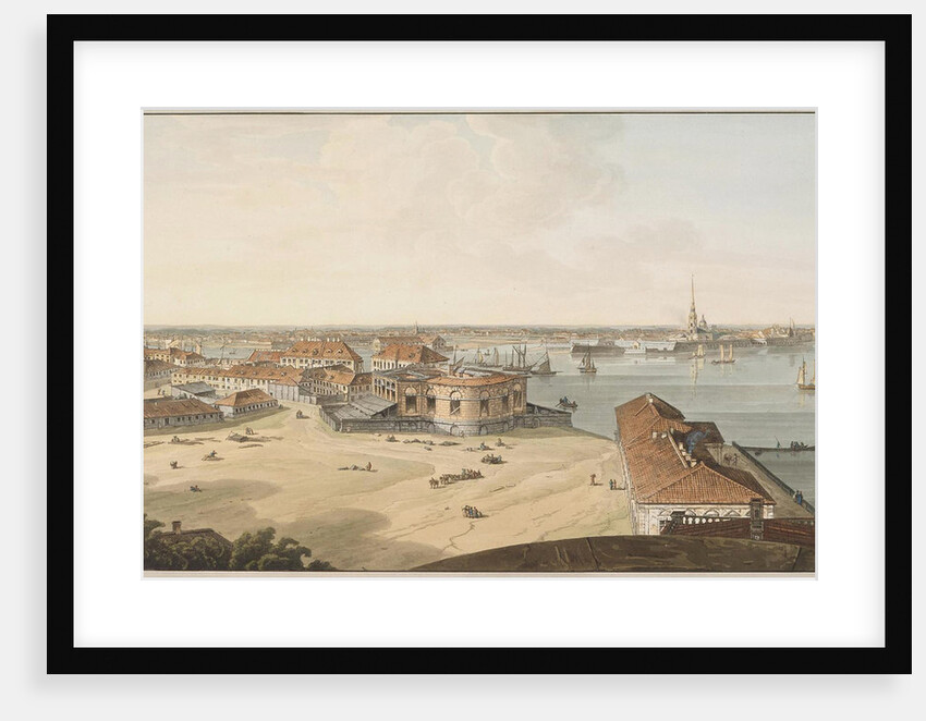 View to the Spit of Vasilyevsky Island and Peter and Paul Fortress, Between 1802 and 1805 by John Augustus Atkinson