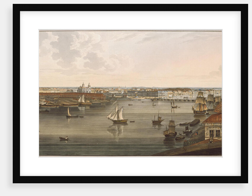 View to the Admiralty, old St Isaacs Cathedral, English embankment and Academy of Sciences from Vas by John Augustus Atkinson
