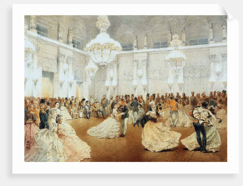 Ball in the Concert Hall of the Winter Palace during the Official Visit of Nasir al-Din Shah in May by Mihály Zichy