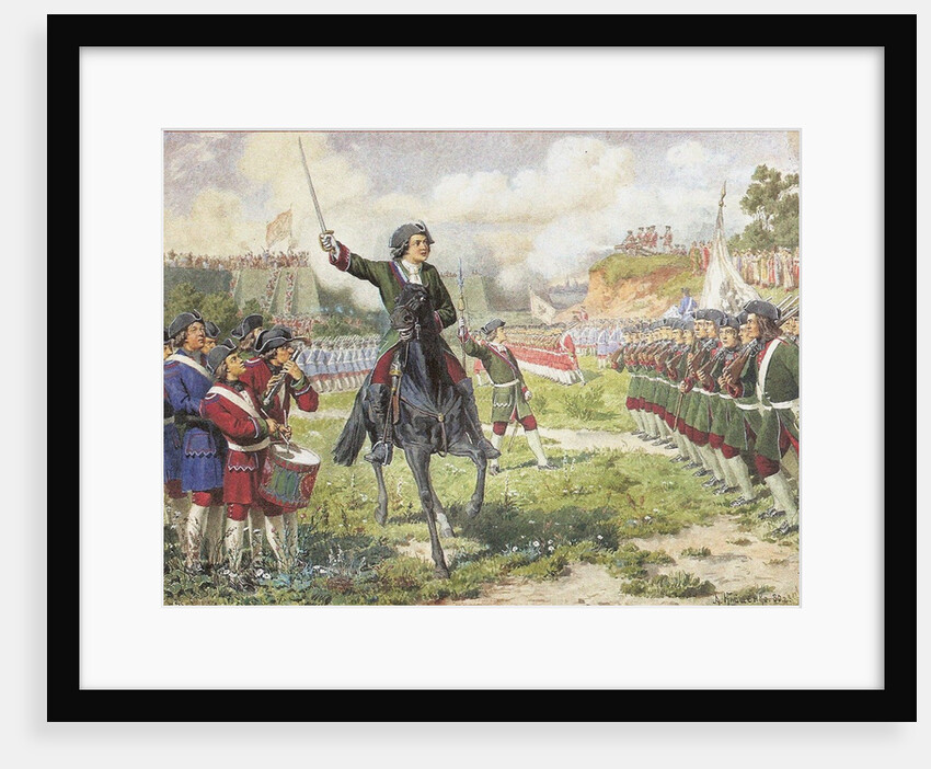 Military exercise of the Fun forces of Peter I near Kozukhovo, 1880 by Alexei Danilovich Kivshenko