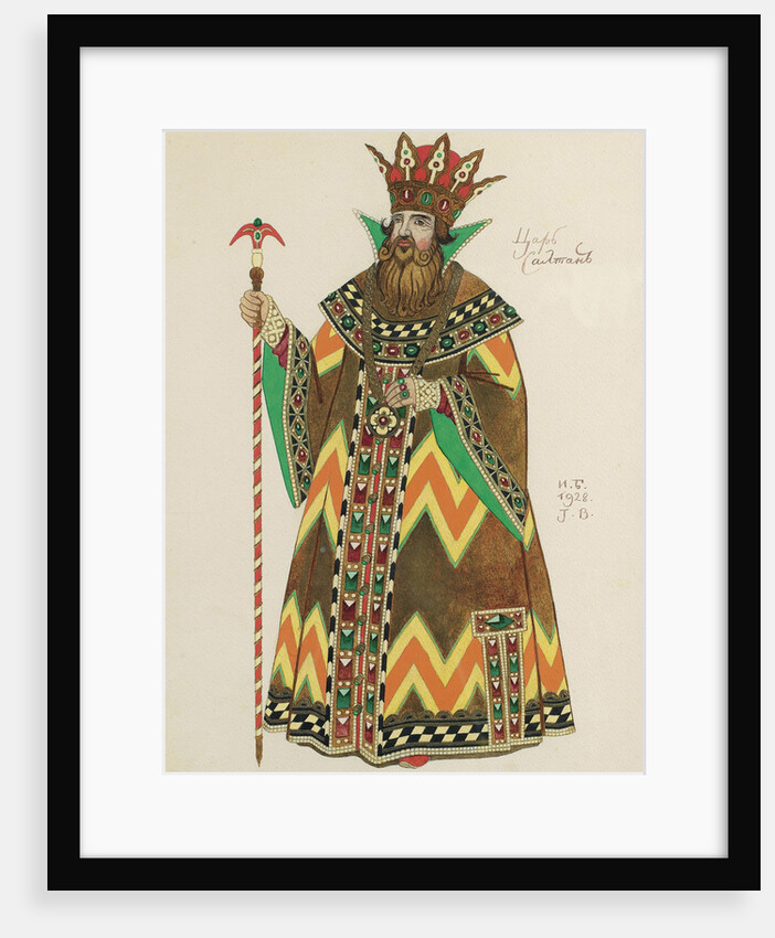 Tsar Saltan. Costume design for the opera The Tale of Tsar Saltan by N. Rimsky-Korsakov, 1928 by Ivan Yakovlevich Bilibin