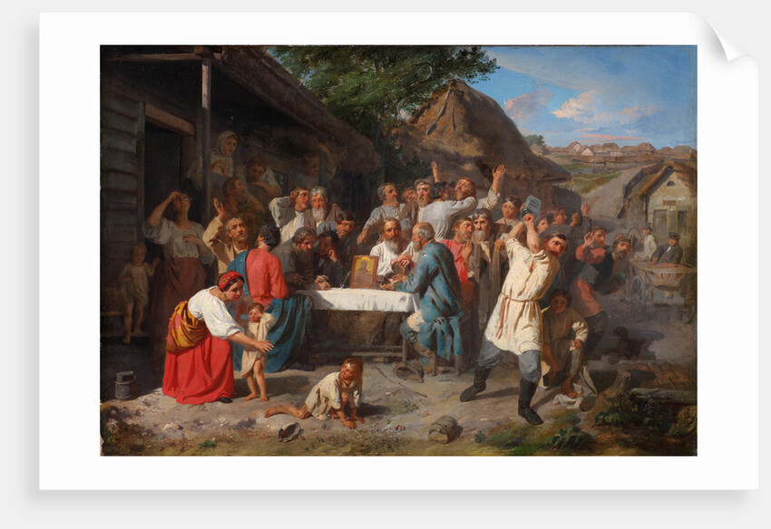 An Oath Of Temperance. The Temperance Society, 1860 by Akim Yegorovich Karneev