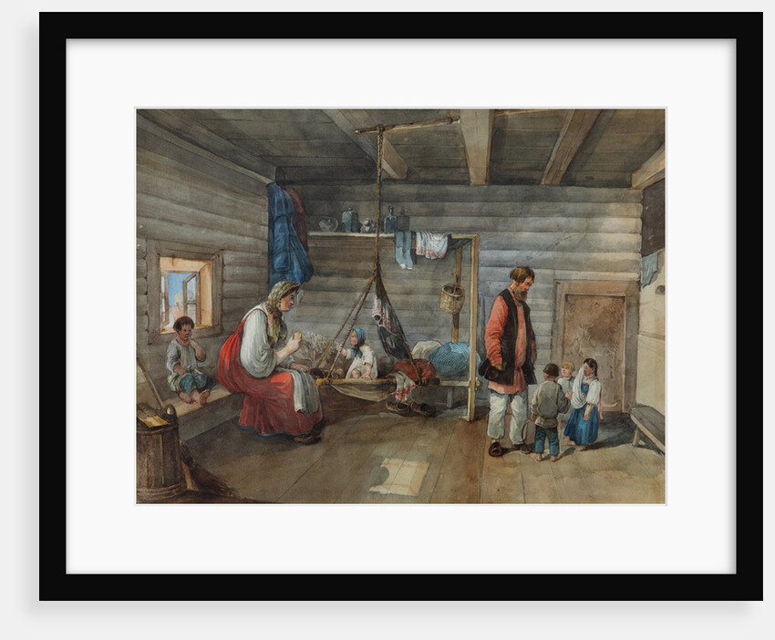 In a village house, 1841 by Karl Ivanovich Kolmann