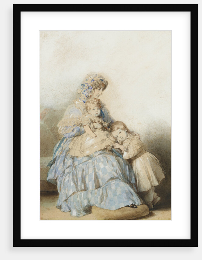 Queen Maria Amalia of the French, with children of Prince Louis, Duke of Nemours, 1845 by School of Franz Xaver Winterhalter