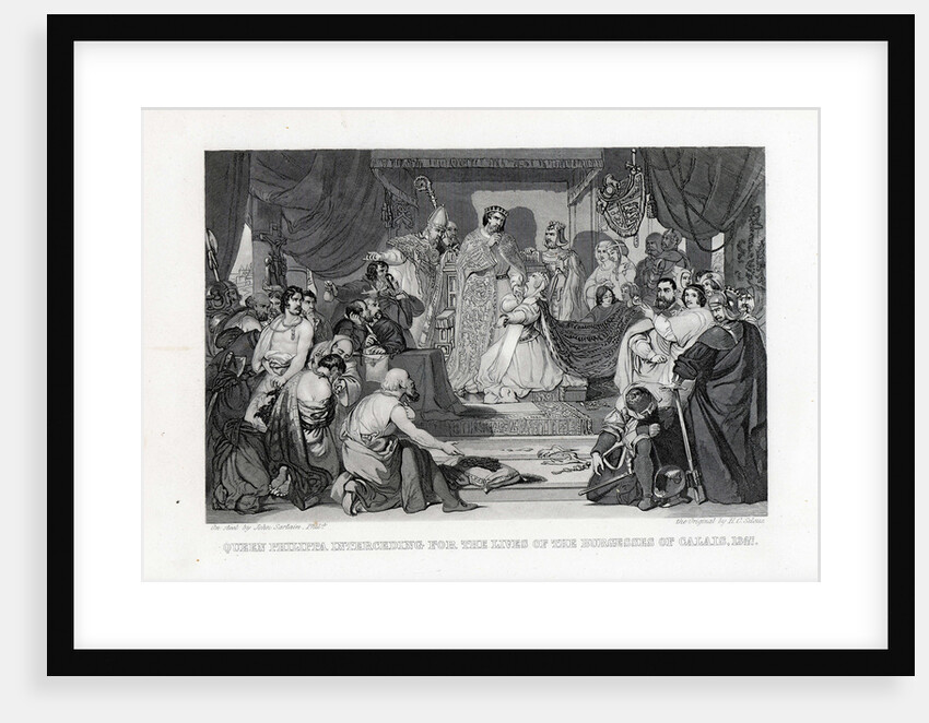 Queen Philippa Interceding for the Lives of the Burghers of Calais, 1347, 1882 by John Sartain