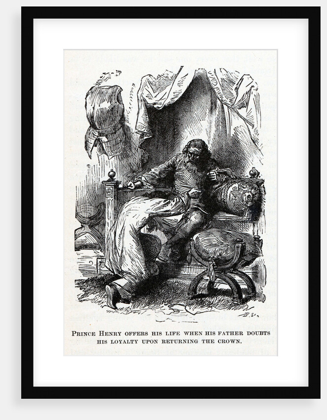 Prince Henry offers his life when his father doubts his loyalty upon returning the crown, 1882 by Anonymous
