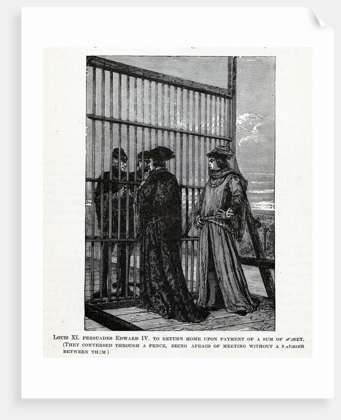 Louis XI persuades Edward IV to return home of a sum of money, 1882 by Anonymous
