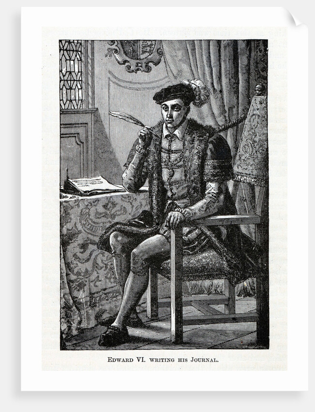 Edward VI writing his Journal, 1882 by Anonymous