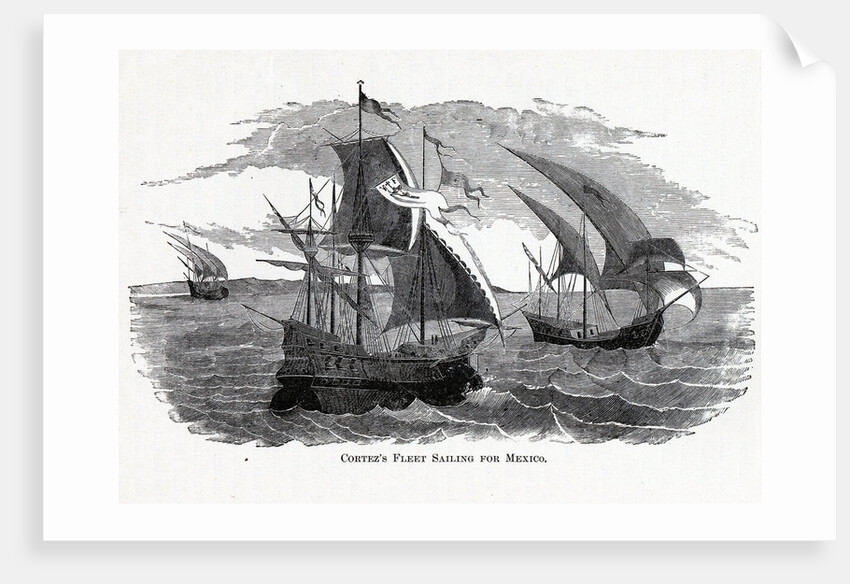 Cortezs Fleet Sailing for Mexico, 1882 by Anonymous