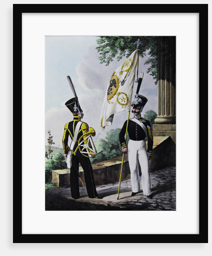 Porte-epee-Praporshchik and Hornist of the Guards Garrison Battalion, 1829 by Lev Alexandrovich Belousov