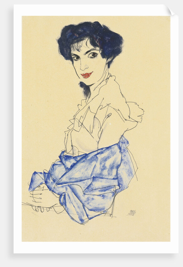 Portrait of Elisabeth Lederer, Seated with Hands Folded, 1913 by Egon Schiele