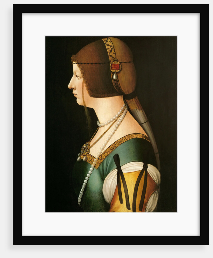 Portrait of Bianca Maria Sforza, the second wife of Maximilian I, Holy Roman Emperor, 14 by Giovanni Ambrogio De Predis