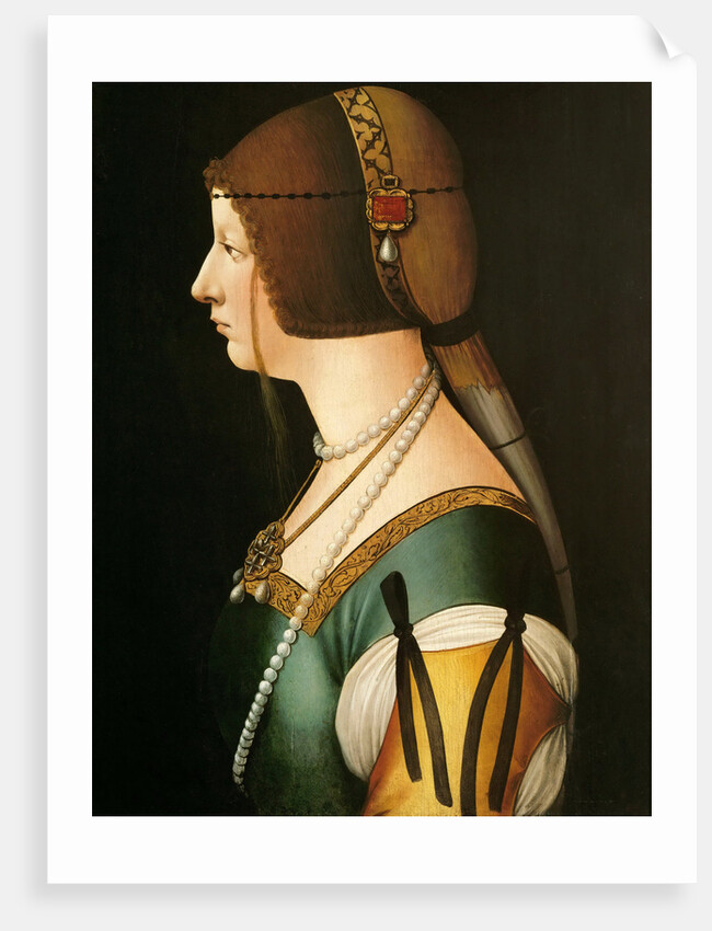 Portrait of Bianca Maria Sforza, the second wife of Maximilian I, Holy Roman Emperor, 14 by Giovanni Ambrogio De Predis