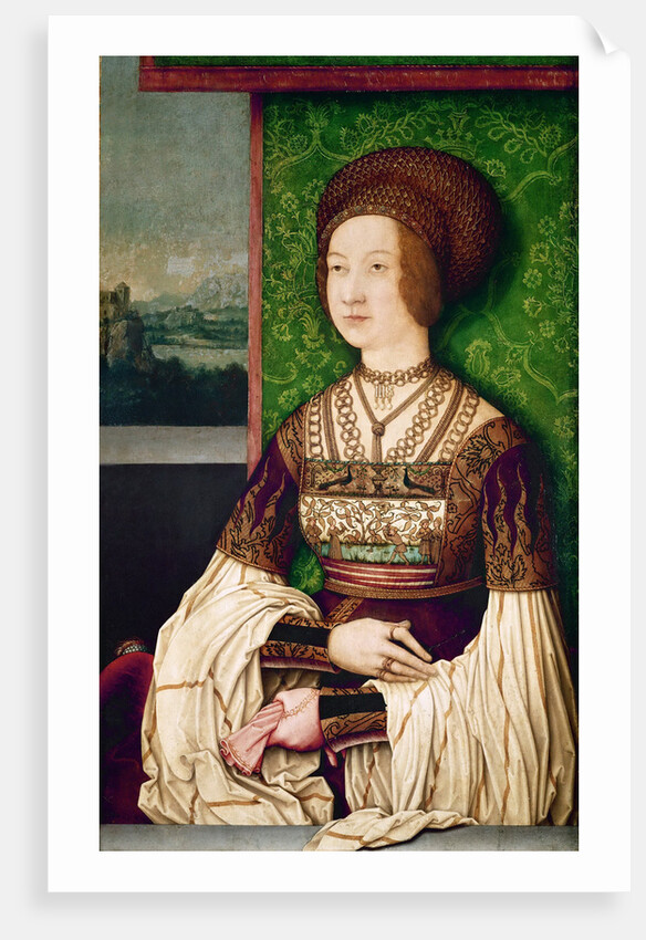 Portrait of Bianca Maria Sforza, the second wife of Maximilian I, Holy Roman Emperor, ca by Bernhard Strigel