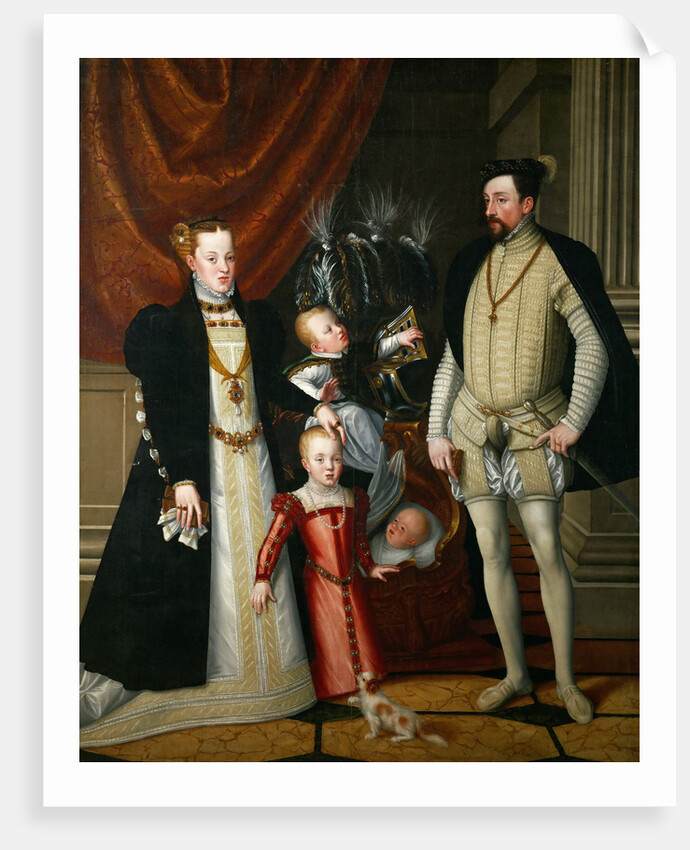 Holy Roman Emperor Maximilian II of Austria and his wife Infanta Maria of Spain with the by Giuseppe Arcimboldo