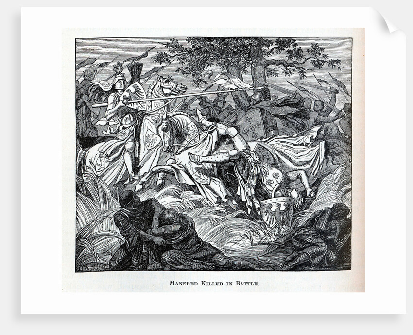 Manfred Killed in Battle, 1882 by Anonymous