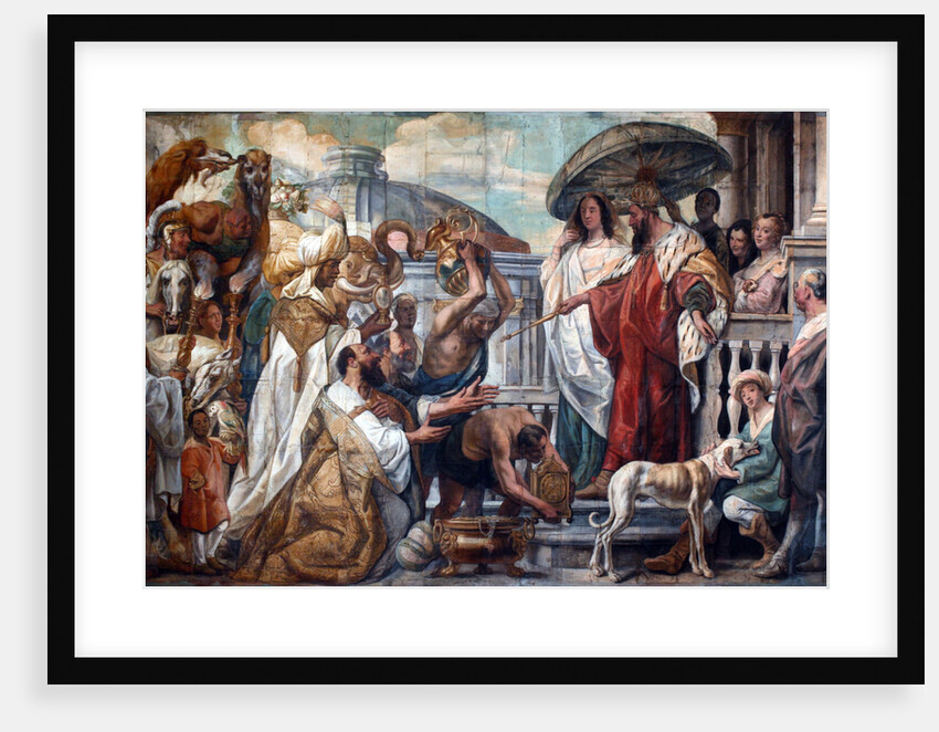 The envoys of the Caliph Harun al-Rashid offering a clock to Charlemagne, 1660 by Jacob Jordaens