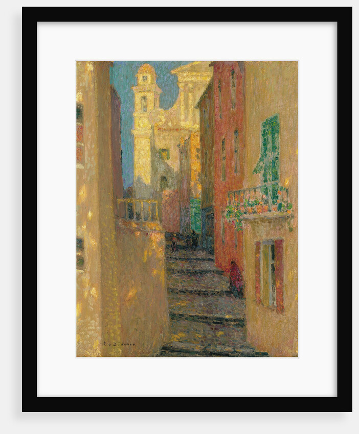 La rue de lEglise, Villefranche-sur-Mer, 1928 by Henri Le Sidaner