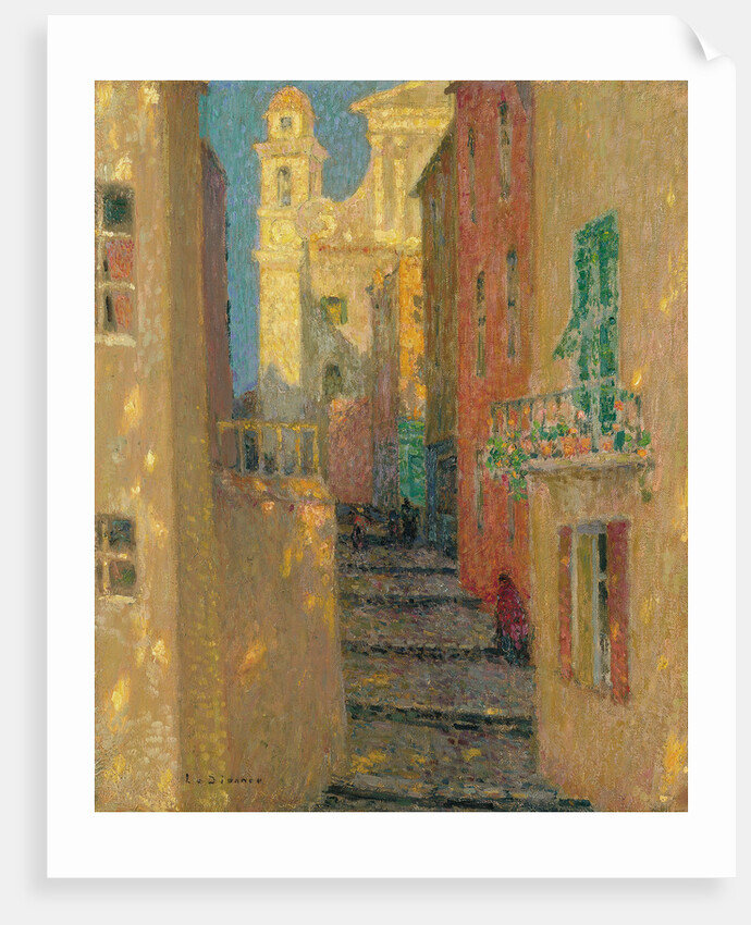 La rue de lEglise, Villefranche-sur-Mer, 1928 by Henri Le Sidaner