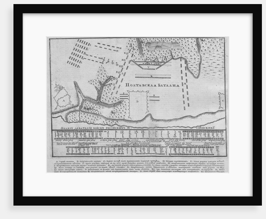 Map of the Battle of Poltava on 27 June 1709, 1713 by Anonymous