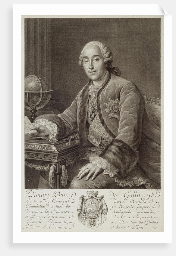Portrait of Prince Dmitriy Mikhailovich Golitsyn, 1762 by Pierre Alexandre Tardieu