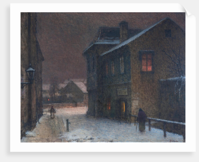 Street in snow, 1907-1909 by Jakub Schikaneder
