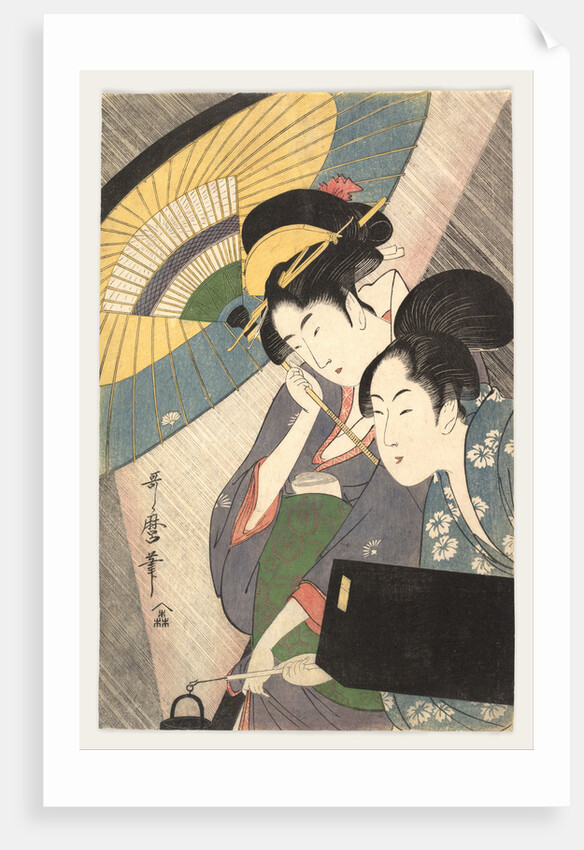 Two Women Under an Umbrella, 1790s by Kitagawa Utamaro