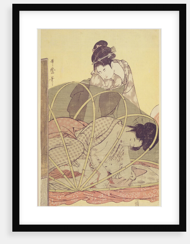 Mother Nursing Baby under Mosquito Net, c. 1795 by Kitagawa Utamaro