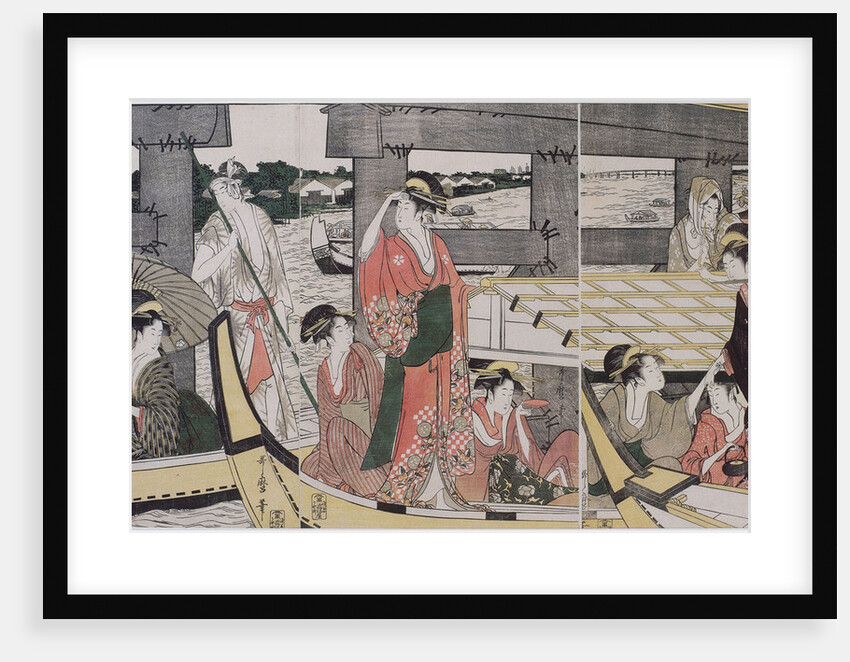 On top and beneath Ryogoku Bridge, c. 1796 by Kitagawa Utamaro
