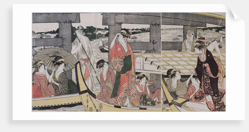 On top and beneath Ryogoku Bridge, c. 1796 by Kitagawa Utamaro