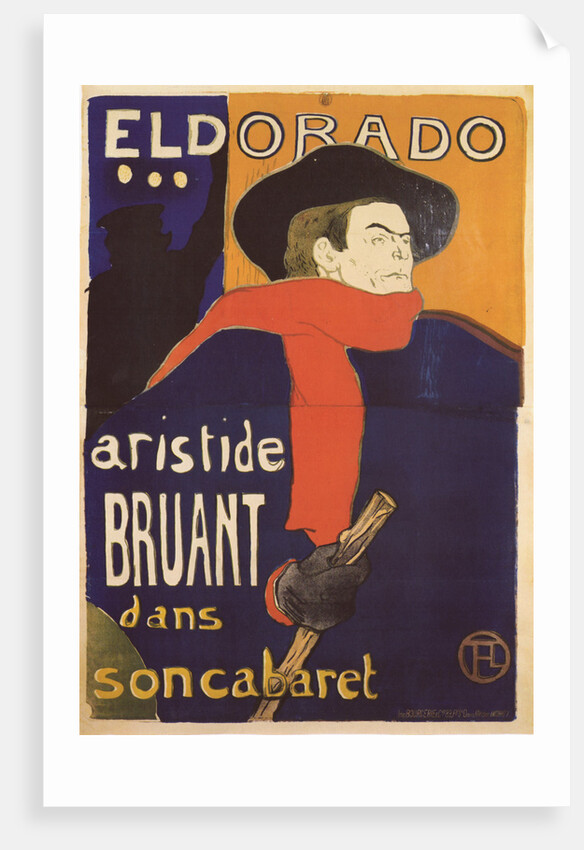 Eldorado, Aristide Bruant (Poster), 1892 by Henri de Toulouse-Lautrec