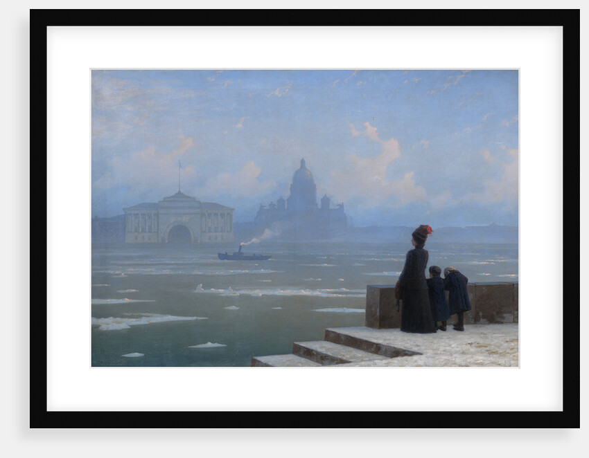 Ice drifting on the Neva River in St Petersburg, 1890s by Grigory Odisseyevich Kalmykov