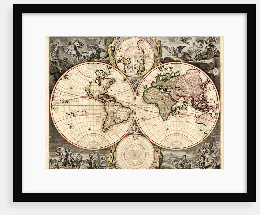 Orbis terrarum nova et accuratissima tabula, ca 1690 by Nicolaes Visscher