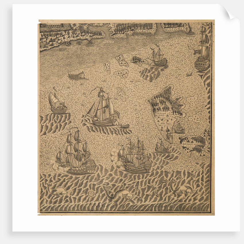 Peter the Greats Fleet at the Onega Bay, ca 1707 by Anonymous